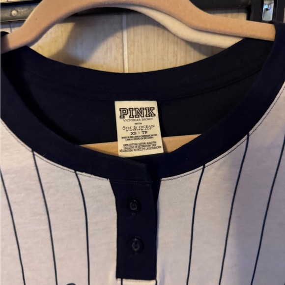 PINK Victoria's Secret Rays Striped Shirt - Blue and White - Picture 2 of 3